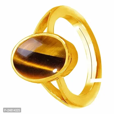 SIDHARTH GEMS Lab Certified 5.25 Ratti 4.25 Carat Tiger Eye/Tiger Stone Ring in Gold Plated Ring Panchdhatu Men's and Women's-thumb3