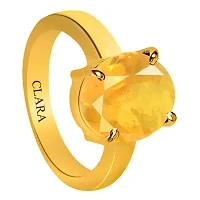 Sidharth Gems Certified Unheated Untreatet 11.25 Ratti 10.00 Carat A+ Quality Natural Yellow Sapphire Pukhraj Gemstone Ring for Women's and Men's-thumb1