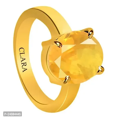 Sidharth Gems Certified Unheated Untreatet 11.25 Ratti 10.00 Carat A+ Quality Natural Yellow Sapphire Pukhraj Gemstone Ring for Women's and Men's-thumb2