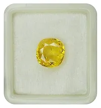 JEMSKART 6.00 Ratti 5.25 Carat Cultured Yellow Sapphire Gemstone Certified Cultured Pukhraj Stone Lab Tested Astrological Purpose-thumb1