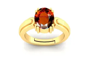 Sidharth Gems 13.00 Ratti Gomed Ring Natural Quality  Original Stone Panchdhatu  Ashtadhatu Metal Adjustable Ring Rashi Ratna Loose Gemstone Gold Plated Ring for Men and Women-thumb2