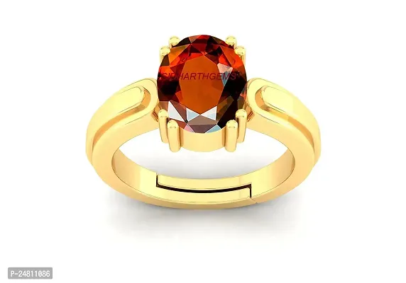 Sidharth Gems 13.00 Ratti Gomed Ring Natural Quality  Original Stone Panchdhatu  Ashtadhatu Metal Adjustable Ring Rashi Ratna Loose Gemstone Gold Plated Ring for Men and Women-thumb3