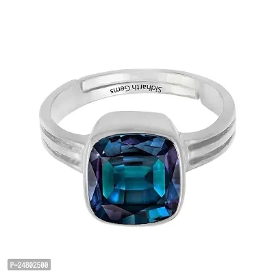 Sidharth Gems Certified Unheated Untreatet 5.25 Ratti 4.32 Carat A+ Quality Natural Alexandrite Ring Silver Plated for Women's and Men's-thumb3