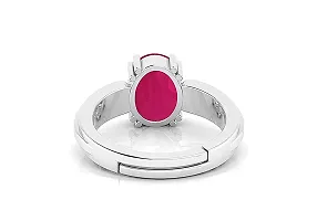 Sidharth Gems 7.00 Ratti 6.00 Carat A+ Quality Natural Burma Ruby Manik Unheated Untreatet Gemstone Silver Plated Ring for Women's and Men's(GGTL Lab Certified)-thumb2