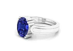 SIDHARTH GEMS 13.25 Ratti (AA++) Certified Blue Sapphire Ring (Nilam/Neelam Stone Silver Plated Ring)(Size 20 to 23) for Men and Woman-thumb3