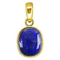 SIDHARTH GEMS 5.00 Ratti 4.25 CaratLapis Lazuli Gold Plated Pendant Certified Natural Loose Lajwart for Men  Women-thumb1