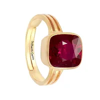 Sidharth Gems 10.25 Ratti /9.00 Carat Ruby (Manik/Manikya/Maneek) Gemstone Panchdhatu Gold Plated Ring for Astrological Purpose {Lab - Teseted}-thumb1