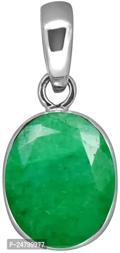 Sidharth Gems 6.25 Ratti Natural Columbian Emerald Panna Pendent Silver Plated Ashthadhatu for Men  Women AAA+ Quality