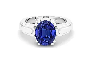 SIDHARTH GEMS Blue Sapphire Adjustable Ring Silver Plated 6.25 Ratti 5.00 Carat Unheated and Untreated Neelam Natural Ceylon Gemstone for Men and Women-thumb3