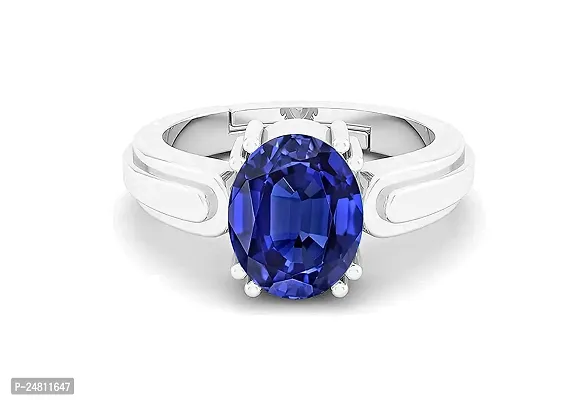 SIDHARTH GEMS Blue Sapphire Adjustable Ring Silver Plated 6.25 Ratti 5.00 Carat Unheated and Untreated Neelam Natural Ceylon Gemstone for Men and Women-thumb4