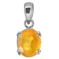 4.25 Ratti Natural Yellow Sapphire Pendant/Locket Pukhraj Stone Original AAA+ Quality Gemstone Pendant for Men and Women-thumb1