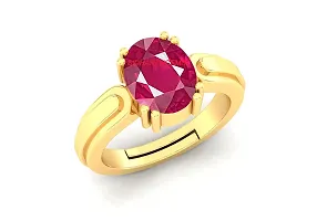 SIDHARTH GEMS 6.50 Carat A+ Quality Natural Burma Ruby Manik Unheated Untreatet Gemstone Gold Ring for Women's and Men's{GGTL Lab Certified}-thumb1