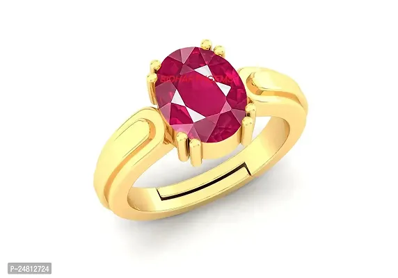 SIDHARTH GEMS 6.50 Carat A+ Quality Natural Burma Ruby Manik Unheated Untreatet Gemstone Gold Ring for Women's and Men's{GGTL Lab Certified}-thumb2