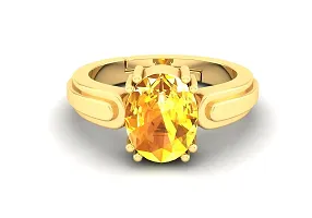 Sidharth Gems 10.25 Ratti 9.00 Carat Unheated Untreatet A+ Quality Natural Yellow Sapphire Pukhraj Gemstone Gold Plated Ring for Women's and Men's {Lab Certified}-thumb3