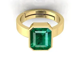 Sidharth Gems 5.00 Ratti 4.25 Carat Certified Natural Emerald Panna Panchdhatu Adjustable Rashi Ratan Gold Plating Ring for Astrological Purpose Men  Women{Lab Approved}-thumb3