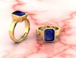 SIDHARTH GEMS Unheated Untreatet 16.00 Carat AAA+ Quality Natural Blue Sapphire Neelam Gold Plated Adjustable Gemstone Ring for Women's and Men's {Lab - Certified}-thumb4