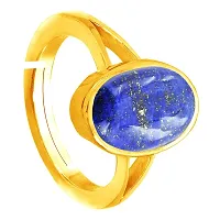 SIDHARTH GEMS 5.25 Ratti / 4.00 Carat Blue Lajward Stone Panchdhatu Adjustable Gold Plated Ring Natural AA++ Quality Original Lapis Lazuli Lajwart Rashi Ratna Pathar Gemstone for Men and Women-thumb1