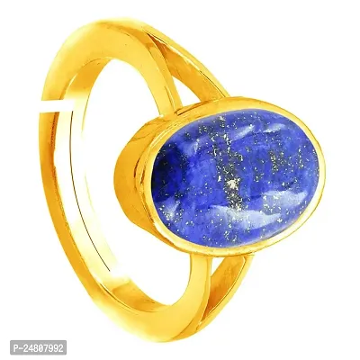 SIDHARTH GEMS 5.25 Ratti / 4.00 Carat Blue Lajward Stone Panchdhatu Adjustable Gold Plated Ring Natural AA++ Quality Original Lapis Lazuli Lajwart Rashi Ratna Pathar Gemstone for Men and Women-thumb2