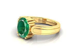 SIDHARTH GEMS 13.25 Ratti 12.40 Carat Certified Natural Emerald Panna Panchdhatu Adjustable Rashi Ratan Gold Plating Ring for Astrological Purpose Men  Women by Lab Certifeid-thumb1