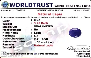 Sidharth Gems Certified Unheated Untreatet 9.25 Ratti 8.42 Carat A+ Quality Natural Lapis Lazuli Lajward Stone Loose Gemstone for Women's and Men's-thumb2