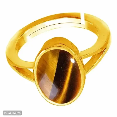 SIDHARTH GEMS Lab Certified 5.25 Ratti 4.25 Carat Tiger Eye/Tiger Stone Ring in Gold Plated Ring Panchdhatu Men's and Women's-thumb4