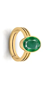 Sidharth Gems 13.25 Ratti 12.40 Carat Certified Natural Emerald Panna Panchdhatu Adjustable Rashi Ratan Gold Plating Ring for Astrological Purpose Men  Women by Lab Certifeid-thumb1