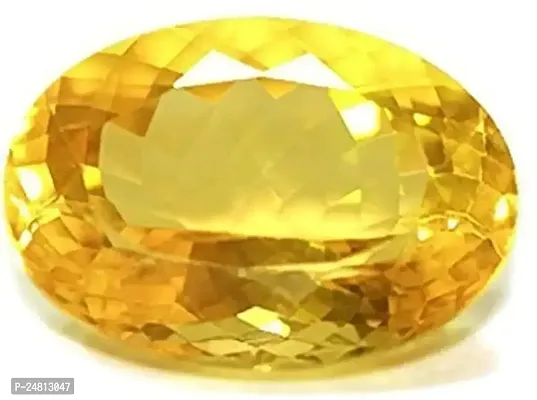 JEMSKART Sunela Stone Original Certified 6.00 Ratti 5.25 Carat with Lab Certificate Natural Citrine Gemstone (Golden Topaz) A++ Quality for Astrology Benefits for Men  Women-thumb0