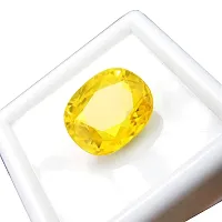 JEMSKART 8.00 Ratti / 7.25 Carat Ceyon Mined Ceylon Quality Unheated Untreated Energized Cultured Yellow Sapphire Stone I Pukhraj Birthstone I Precious Loose Gemstone by Lab Certified-thumb1