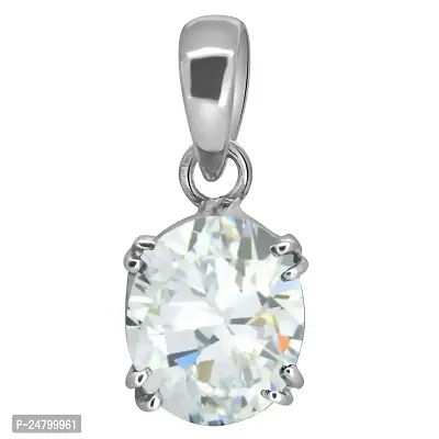 Sidharth Gems 7.25 Ratti 6.70 Carat Natural Round Zircon Jerkin Clear Crystal Precious Gemstone Unheated and Untreated Pendant for Men and Women-thumb0