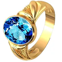 SIDHARTH GEMS 10.25 Ratti 9.00 Carat Special Quality Blue Topaz Free Size Adjustable Ring Gold Plated Gemstone by Lab Certified(Top AAA+) Quality for Man or Women-thumb2