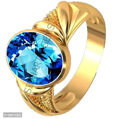 SIDHARTH GEMS 10.25 Ratti 9.00 Carat Special Quality Blue Topaz Free Size Adjustable Ring Gold Plated Gemstone by Lab Certified(Top AAA+) Quality for Man or Women-thumb3