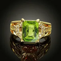 SIDHARTH GEMS 10.00 Carat Certified Natural Green Peridot Gemstone Gold Plated Adjustable Ring/Anguthi for Men and Women-thumb2