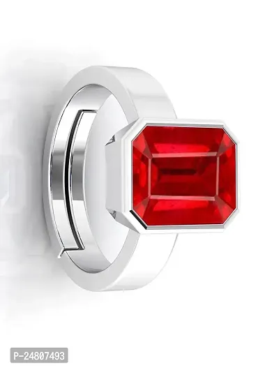 Sidharth Gems 11.25 Ratti 10.00 Carat A+ Quality Natural Burma Ruby Manik Unheated Untreatet Gemstone Silver Plated Ring for Women's and Men's{GGTL Lab Certified}-thumb2