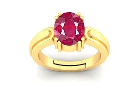 SIDHARTH GEMS 12.00 Ratti Certified Unheated Untreatet A+ Quality Natural Ruby Manik Gemstone Panchdhatu Gold Ring for Women and Men-thumb2