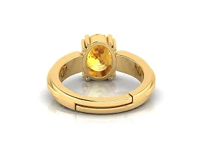 SIDHARTH GEMS 14.25 Ratti 13.00 Carat Unheated Untreatet A+ Quality Natural Yellow Sapphire Pukhraj Gemstone Gold Plated Ring for Women's and Men's {Lab Certified}-thumb4