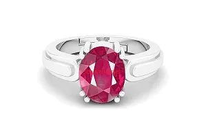 SIDHARTH GEMS 7.25 Ratti / 6.00 Carat Ruby (Manik/Manikya/Maneek) Gemstone Panchdhatu White Silver Plated Ring for Astrological Purpose {Lab - Teseted}-thumb3