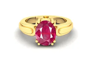 SIDHARTH GEMS 7.25 Ratti 6.00 Carat A+ Quality Natural Burma Ruby Manik Unheated Untreatet Gemstone Gold Plated Ring for Women's and Men's{GGTL Lab Certifi-thumb1