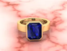 SIDHARTH GEMS 5.25 Ratti 4.00 Carat Certified Original Blue Sapphire Gold Plated Ring Panchdhatu Adjustable Neelam Ring for Men  Women by Lab Certified-thumb2