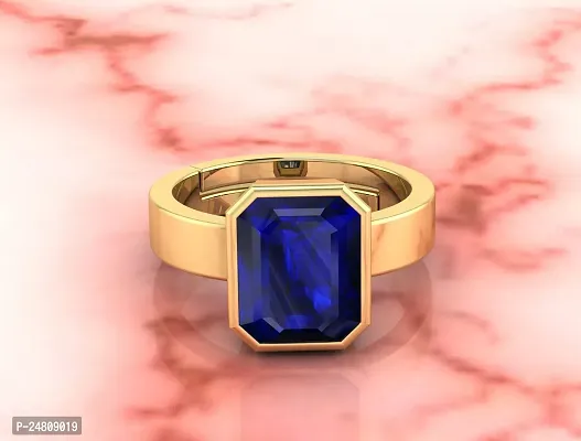 SIDHARTH GEMS 5.25 Ratti 4.00 Carat Certified Original Blue Sapphire Gold Plated Ring Panchdhatu Adjustable Neelam Ring for Men  Women by Lab Certified-thumb3