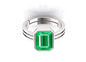 Sidharth Gems Natural Panna Astrological Ring 2.25 Ratti 1.30 Carat Genuine and Certified Emerald Adjustable Silver Ring for Women's and Men's-thumb3