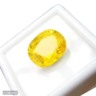 JEMSKART Cultured Yellow Sapphire Pukhraj 6.25 Ratti 5.25 Carat Certified from Sri Lanka (Ceylon) Natural Original AAA++ Quality Loose Gemstone