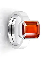 Gomed Ring 6.25 Ratti 5.00 Carat Natural and Certified Hessonite Garnet (Gomed) Astrological Gemstone Adjustable for Men and Women-thumb1