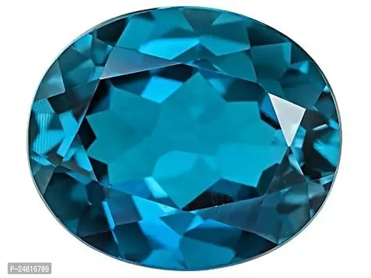 SIDHARTH GEMS Stone Original Neela Pukhraj Stone 9.25 Ratti Birthstone Nila Nag Natural Transparent Blue Topaz Stone Original Certified ????? ???? ??? Topaj Stone Mani Neela Pathar ????? ????