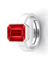 Sidharth Gems 11.00 Ratti 10.00 Carat A+ Quality Natural Burma Ruby Manik Unheated Untreatet Gemstone Silver Plated Ring for Women's and Men's{GGTL Lab Certified}-thumb2