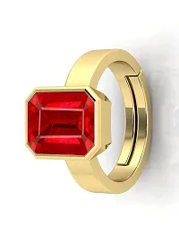 Sidharth Gems 7.50 Ratti Natural Ruby Manik Loose Gemstone Gold Plated Birthstone Astrology Rashi Ratan Adjustable Ring for Men  Women-thumb2