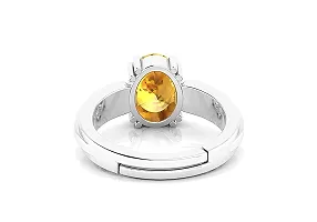 Sidharth Gems 14.25 Ratti 13.00 Carat Unheated Untreatet A+ Quality Natural Yellow Sapphire Pukhraj Gemstone Silver Plated Ring for Women's and Men's {Lab Certified}-thumb4