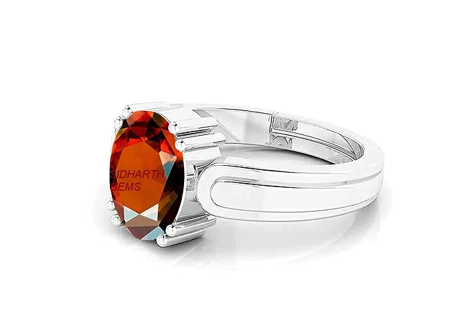 Sidharth Gems 14.00 Carat Certified A+ Quality Hessonite Garnet Gomed Adjustable Ring Loose Gemstone for Women's and Men's