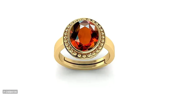 Sidharth Gems 7.00 Ratti Natural Gomed Stone Astrological Gold Ring Adjustable Gomed Hessonite Astrological Gemstone for Men and Women {Lab - Tested}