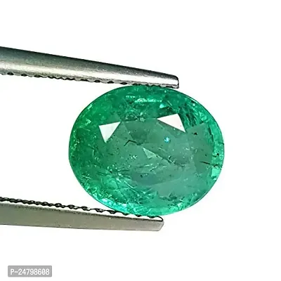 Sidharth Gems 4.25 Ratti 3.30 Carat Certified Zambian Emerald Gemstone Original Certified Panna Stone AA++ Ceylon Gemstone for Men and Women-thumb0
