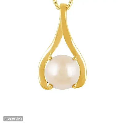 Sidharth Gems 9.25 Ratti 8.00 Carat Carat South Sea Pearl Gold Plated Pendant Locket Moti Stone Natural Certified Gemstone for Men and Women (White